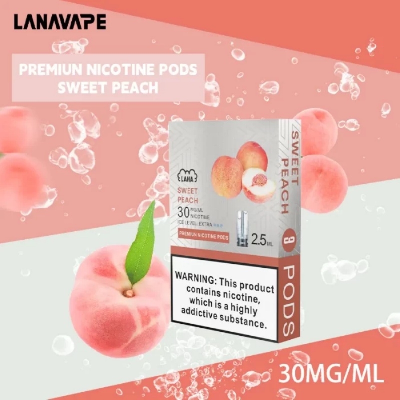 【水蜜桃味】LANA電子煙透明發光煙彈 通用一代relx s